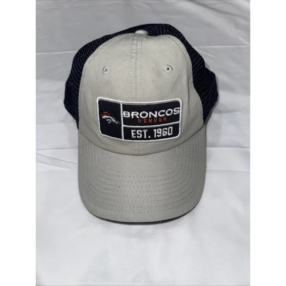 Denver Broncos AFC 1960 Adjustable Snapback Mesh Baseball Hat/Cap Gray/Navy Blue